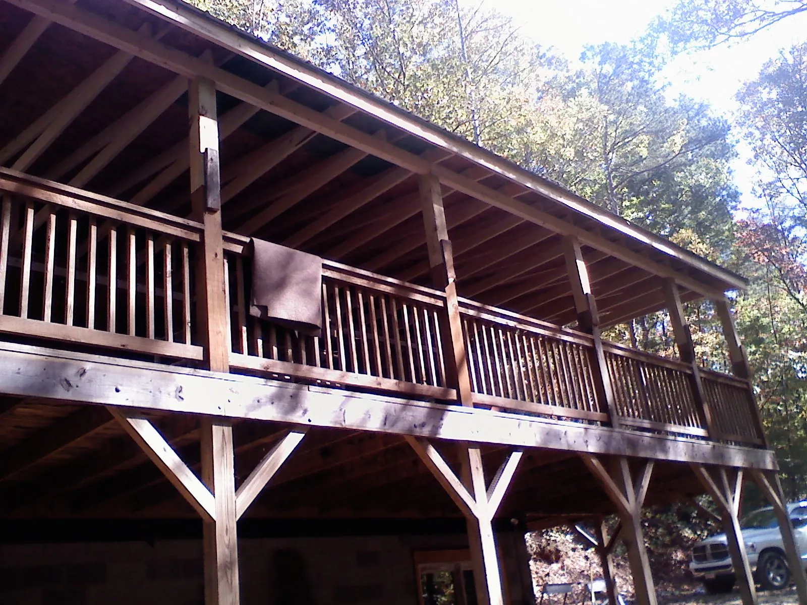 Timber framing under a new elevated porch and deck — Roof Leak Repair in Newman Grove by Roofing Brothers